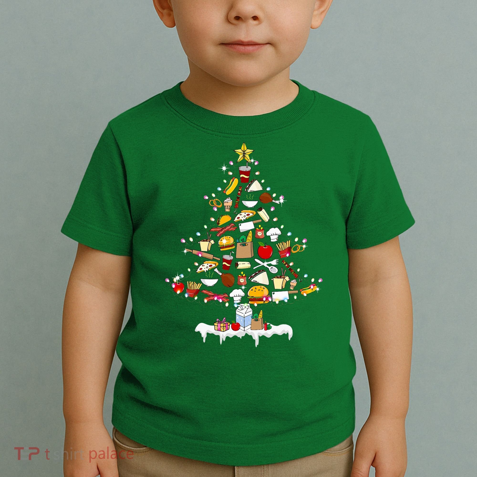 Lunch Lady Christmas Tree Merry Christmas Cafeteria Crew Toddler T-Shirt