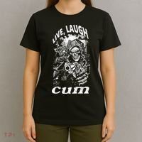 Live Laugh Cum Reaper Funny Vintage Goth Emo Gag T-Shirt thumb 4