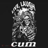 Live Laugh Cum Reaper Funny Vintage Goth Emo Gag T-Shirt thumb 7