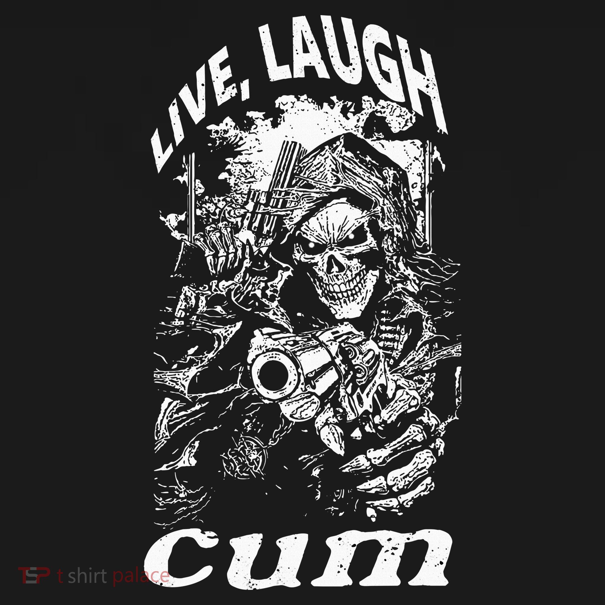 Live Laugh Cum Reaper Funny Vintage Goth Emo Gag T-Shirt