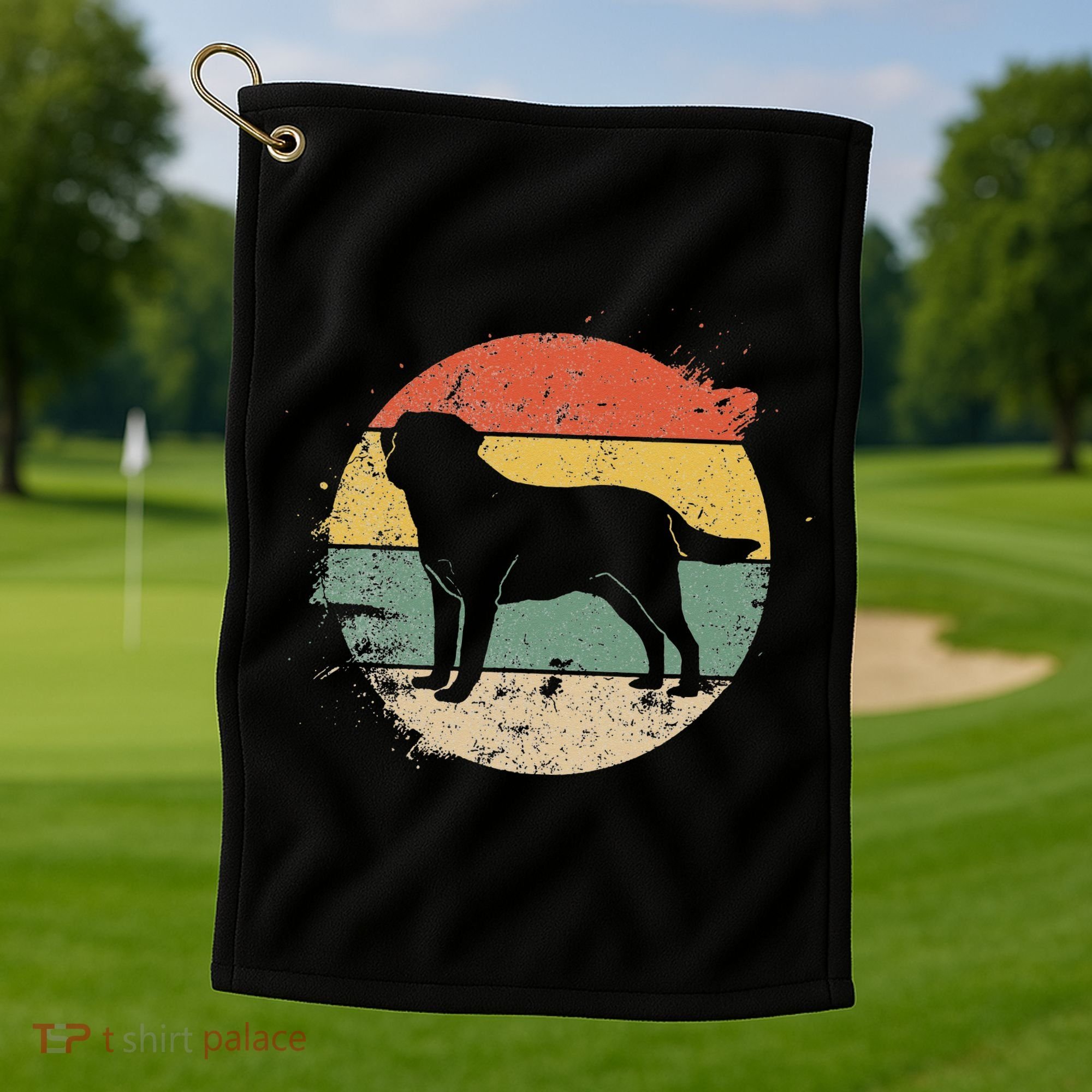 Labrador Lab Dog Yellow Black Labrador Retriever Golf Towel