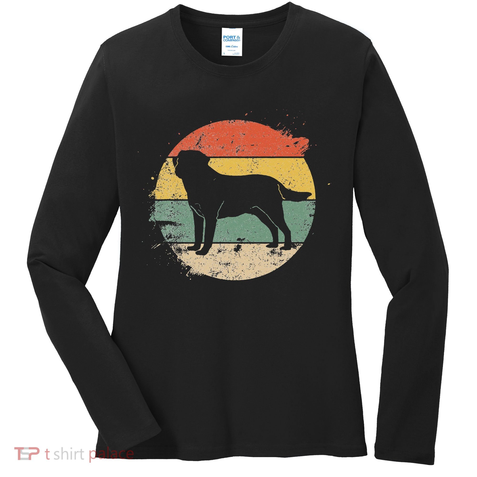 Labrador Lab Dog Yellow Black Labrador Retriever Women's Long Sleeve Shirt