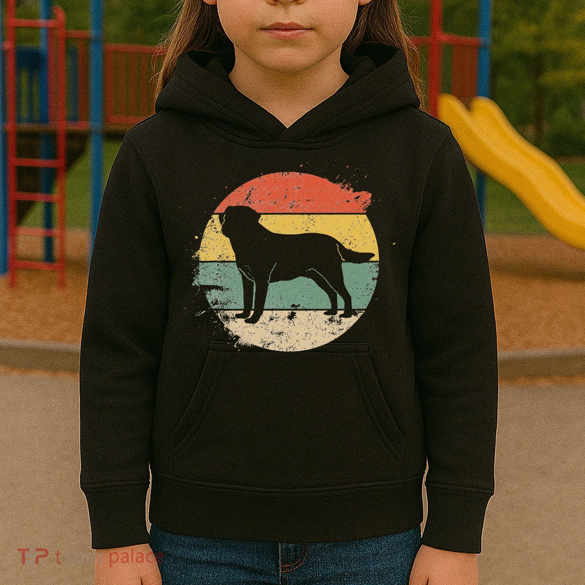 Labrador Lab Dog Yellow Black Labrador Retriever Kids Hoodie