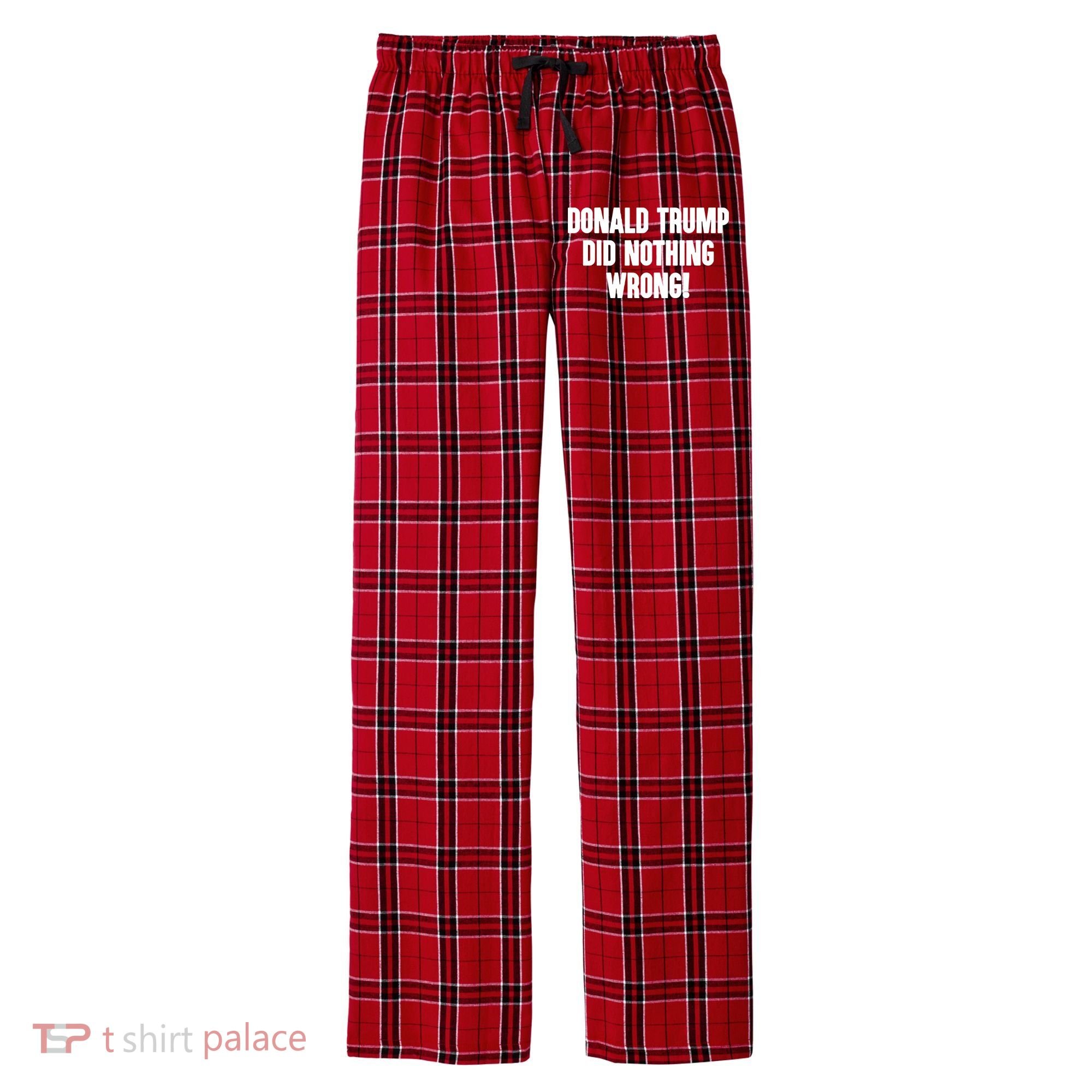 Laura Loomer Donald Trump Did Nothing Wrong Men's Flannel Plaid Pajama Pants