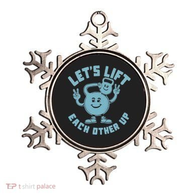 LetS Lift Each Other Up Kettlebell Peace Sign Gym Positive Ornament