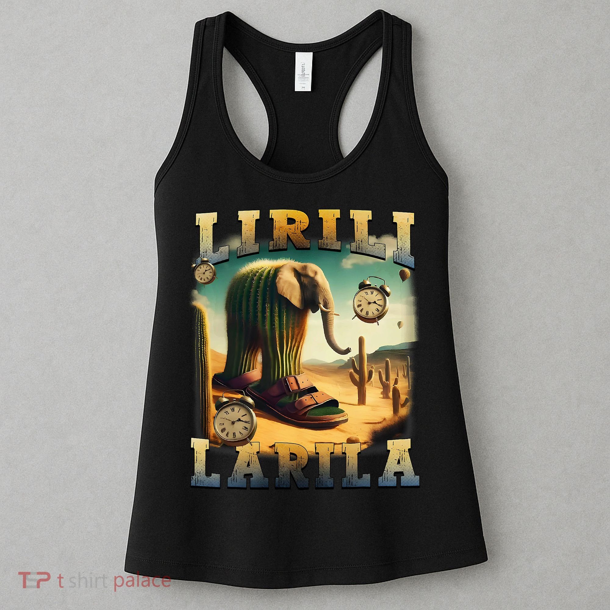 Lirili Larila Funny Italian Brainrot Meme Cactus Elephant Women's Tank Top