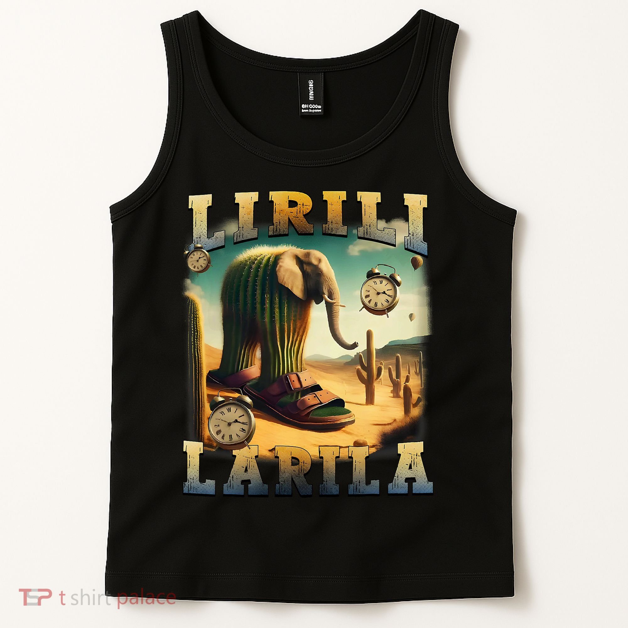 Lirili Larila Funny Italian Brainrot Meme Cactus Elephant Tank Top