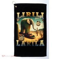 Lirili Larila Funny Italian Brainrot Meme Cactus Elephant Golf Towel thumb 0