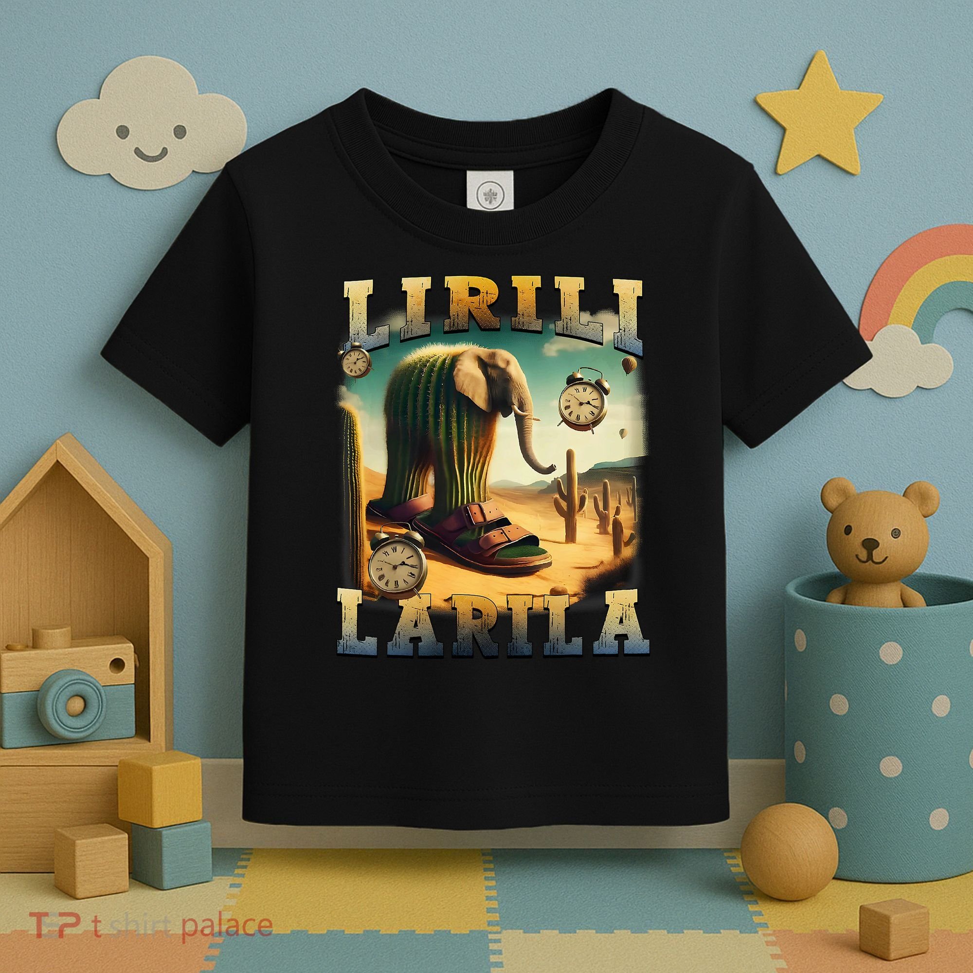 Lirili Larila Funny Italian Brainrot Meme Cactus Elephant Toddler T-Shirt