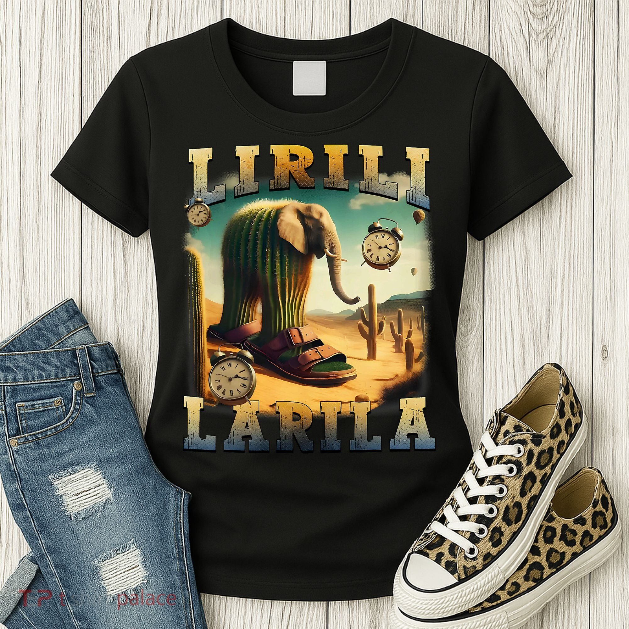 Lirili Larila Funny Italian Brainrot Meme Cactus Elephant Women's T-Shirt