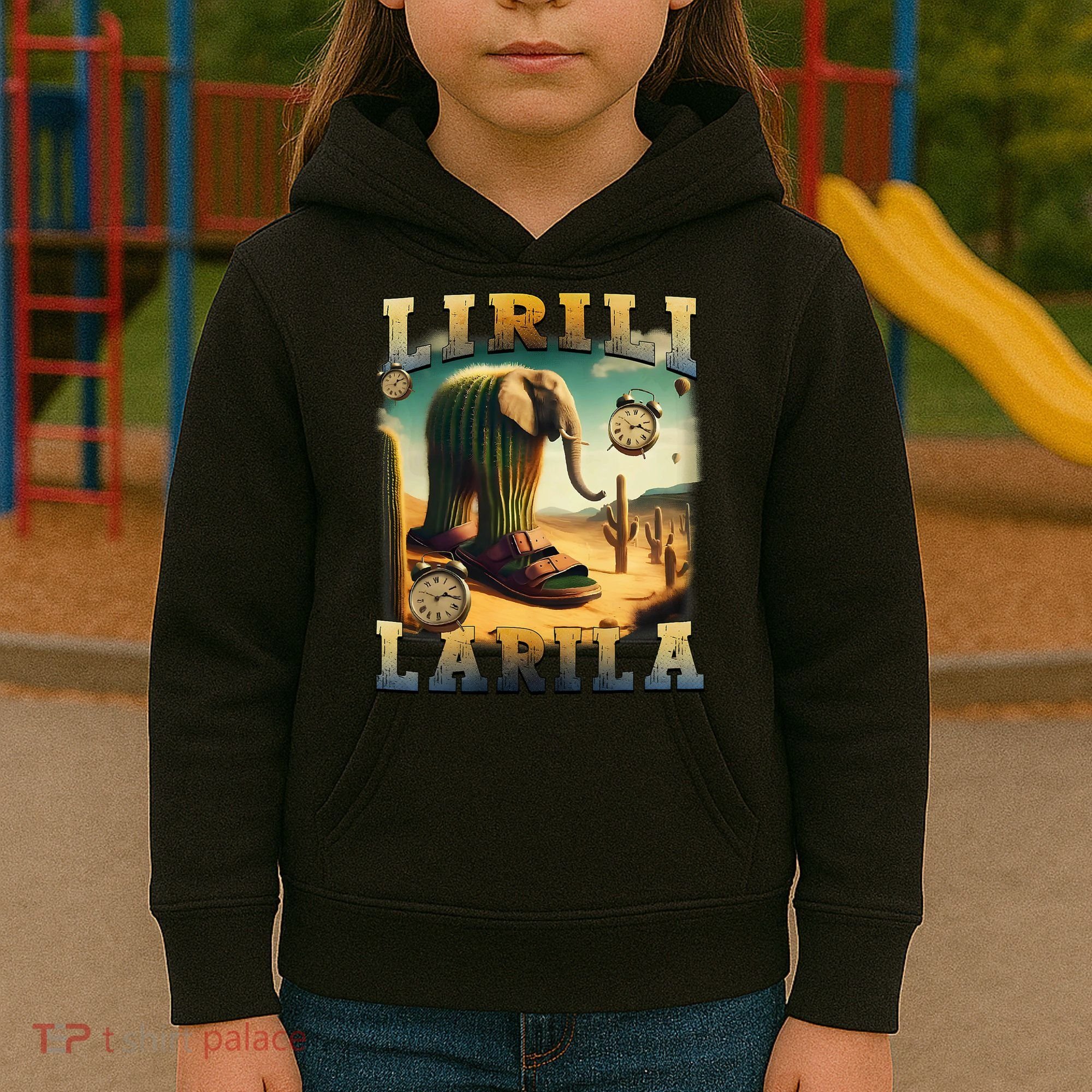 Lirili Larila Funny Italian Brainrot Meme Cactus Elephant Kids Hoodie