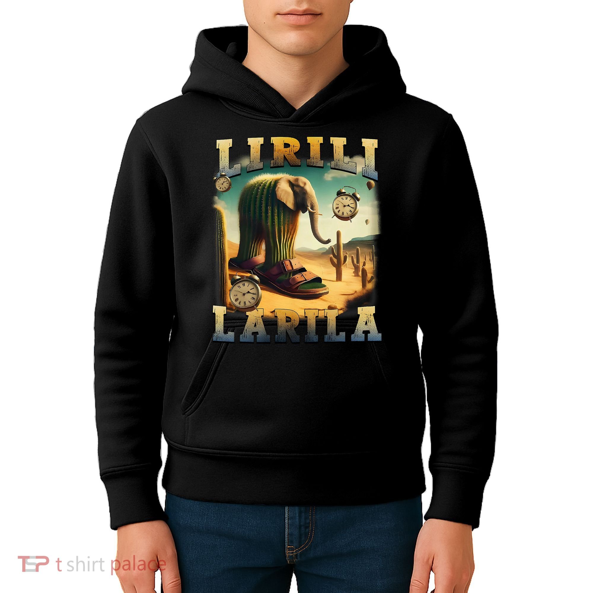 Lirili Larila Funny Italian Brainrot Meme Cactus Elephant Kids Hoodie