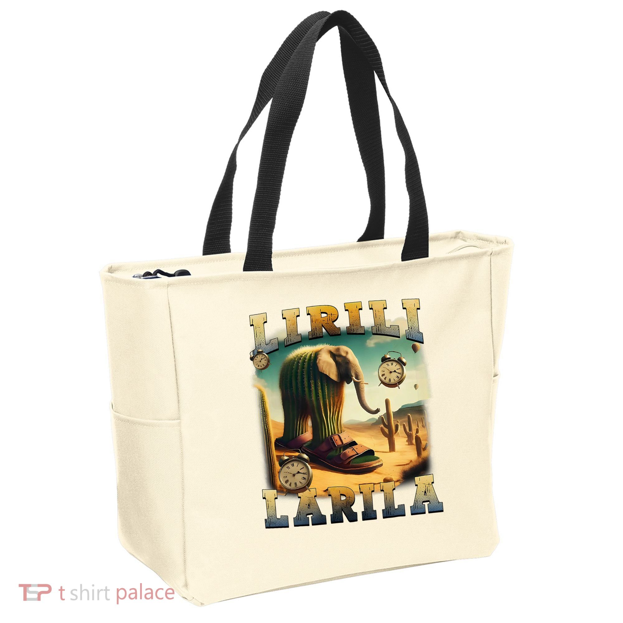 Lirili Larila Funny Italian Brainrot Meme Cactus Elephant  Tote Bag