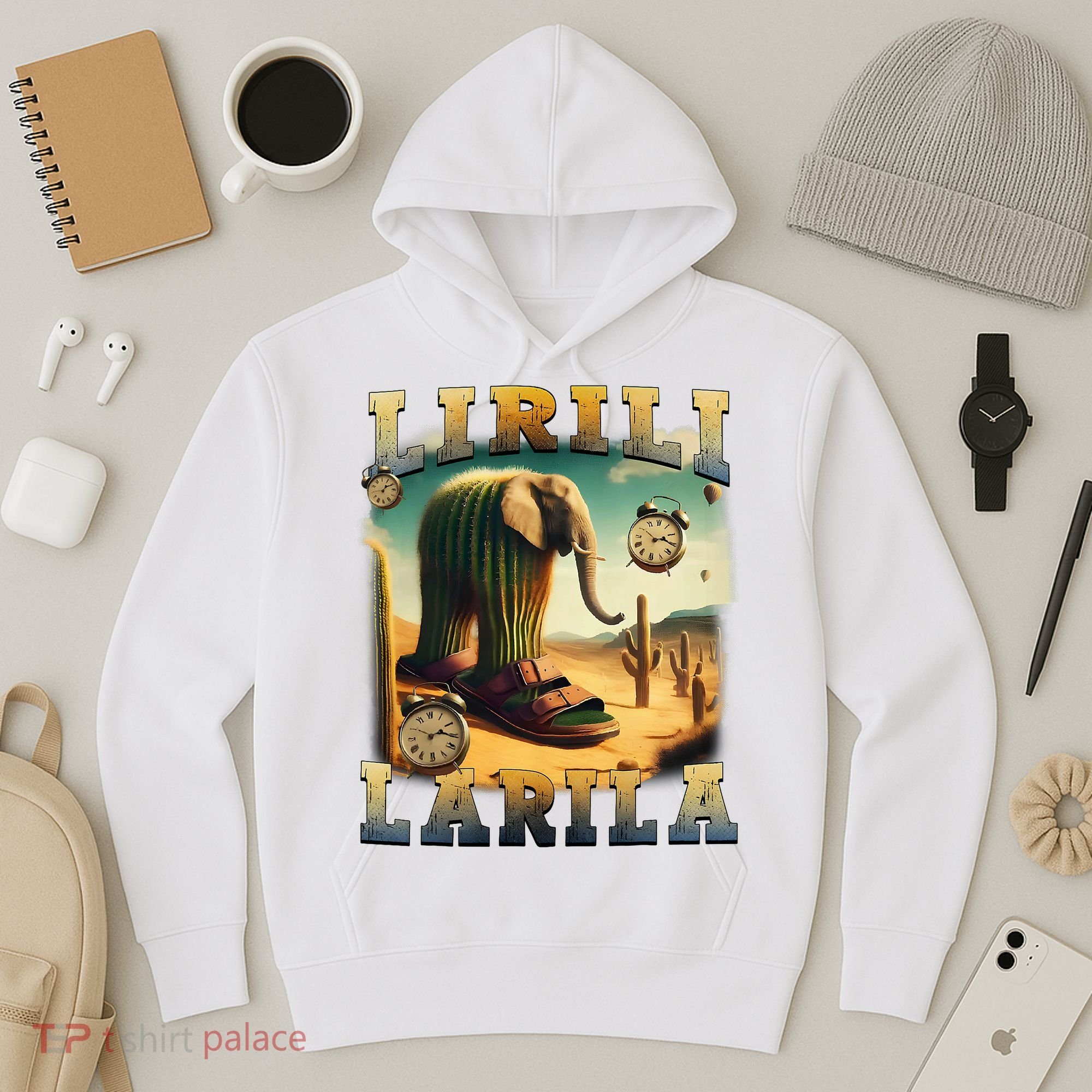 Lirili Larila Funny Italian Brainrot Meme Cactus Elephant  Hoodie