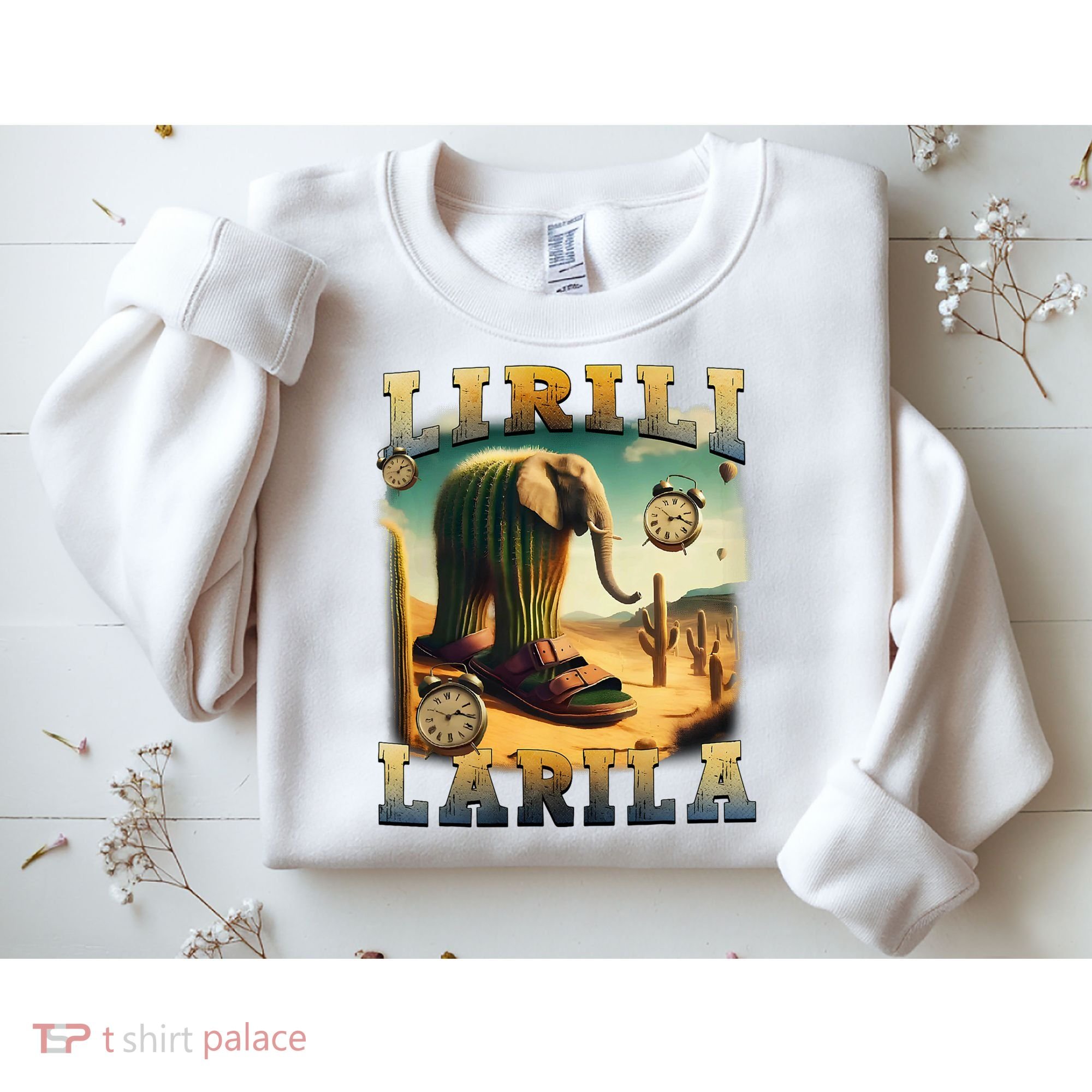 Lirili Larila Funny Italian Brainrot Meme Cactus Elephant  Sweatshirt