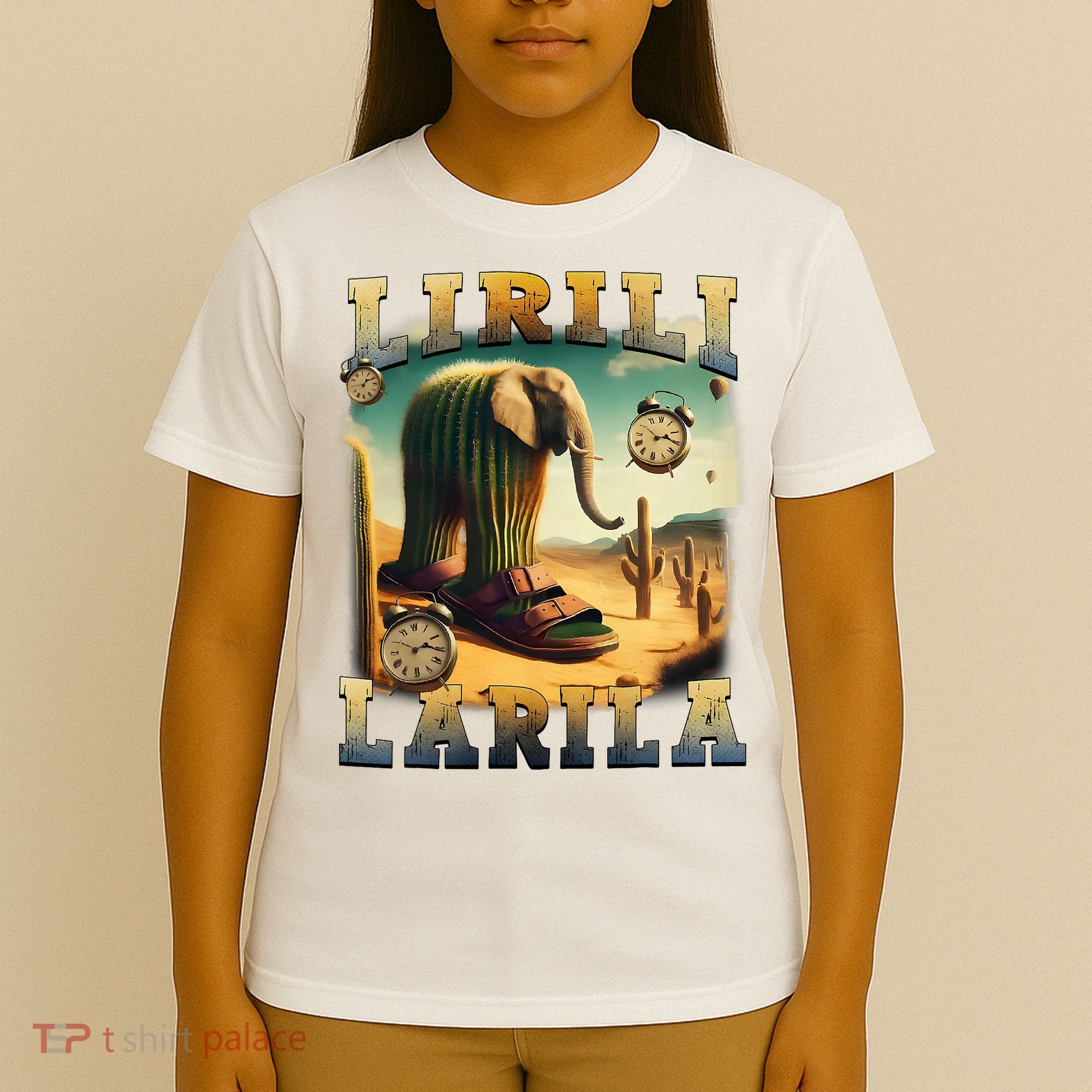 Lirili Larila Funny Italian Brainrot Meme Cactus Elephant  T-Shirt