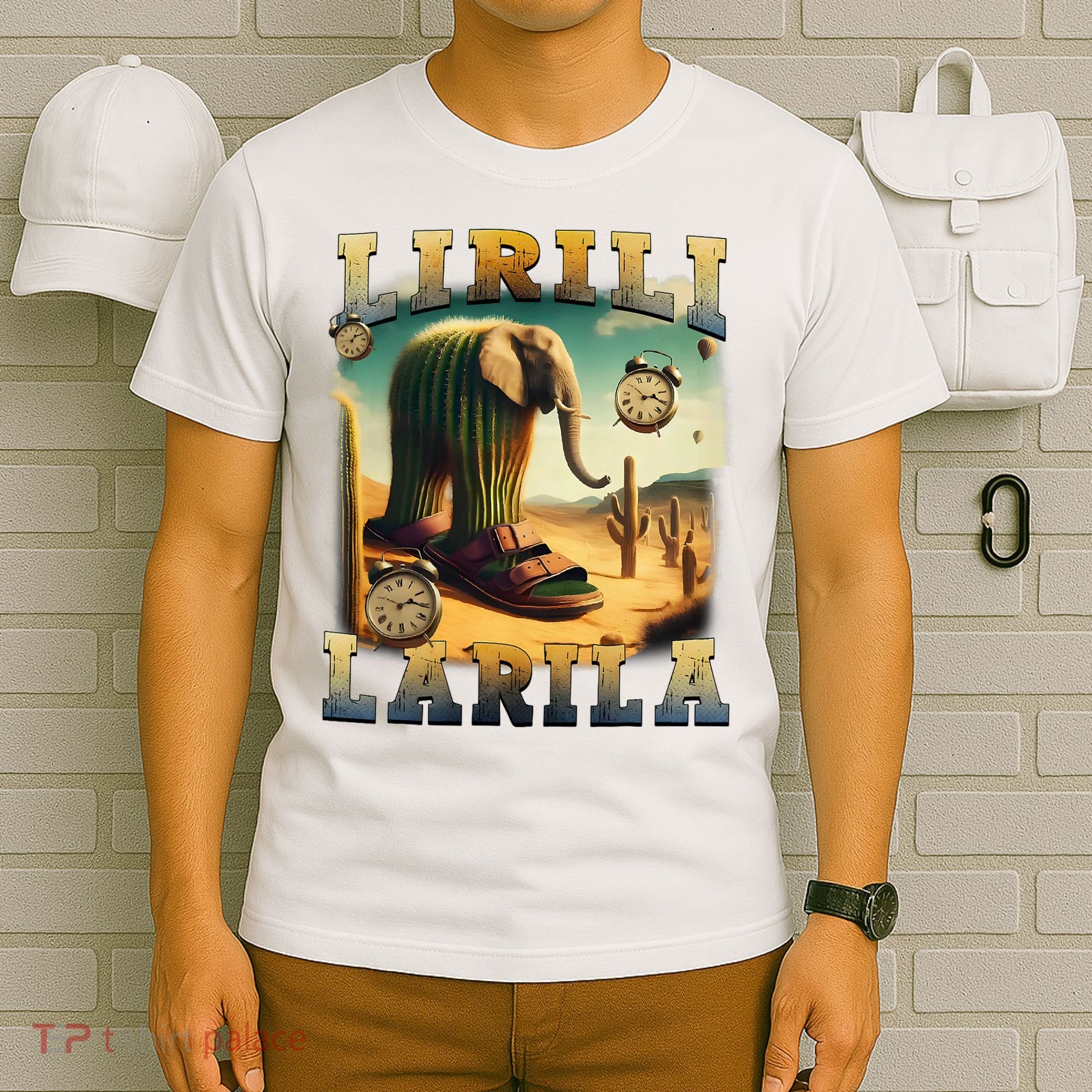 Lirili Larila Funny Italian Brainrot Meme Cactus Elephant  T-Shirt