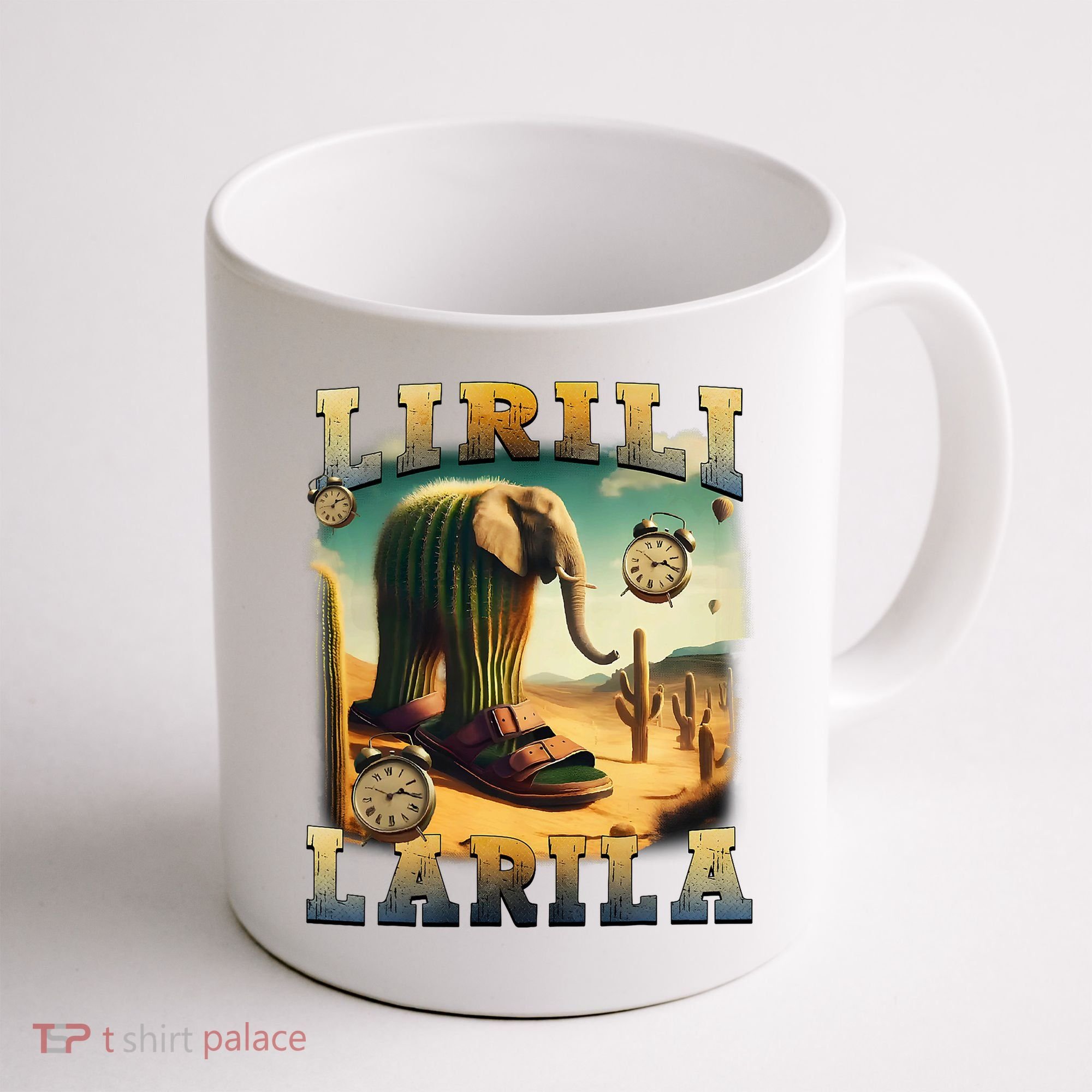 Lirili Larila Funny Italian Brainrot Meme Cactus Elephant  Coffee Mug