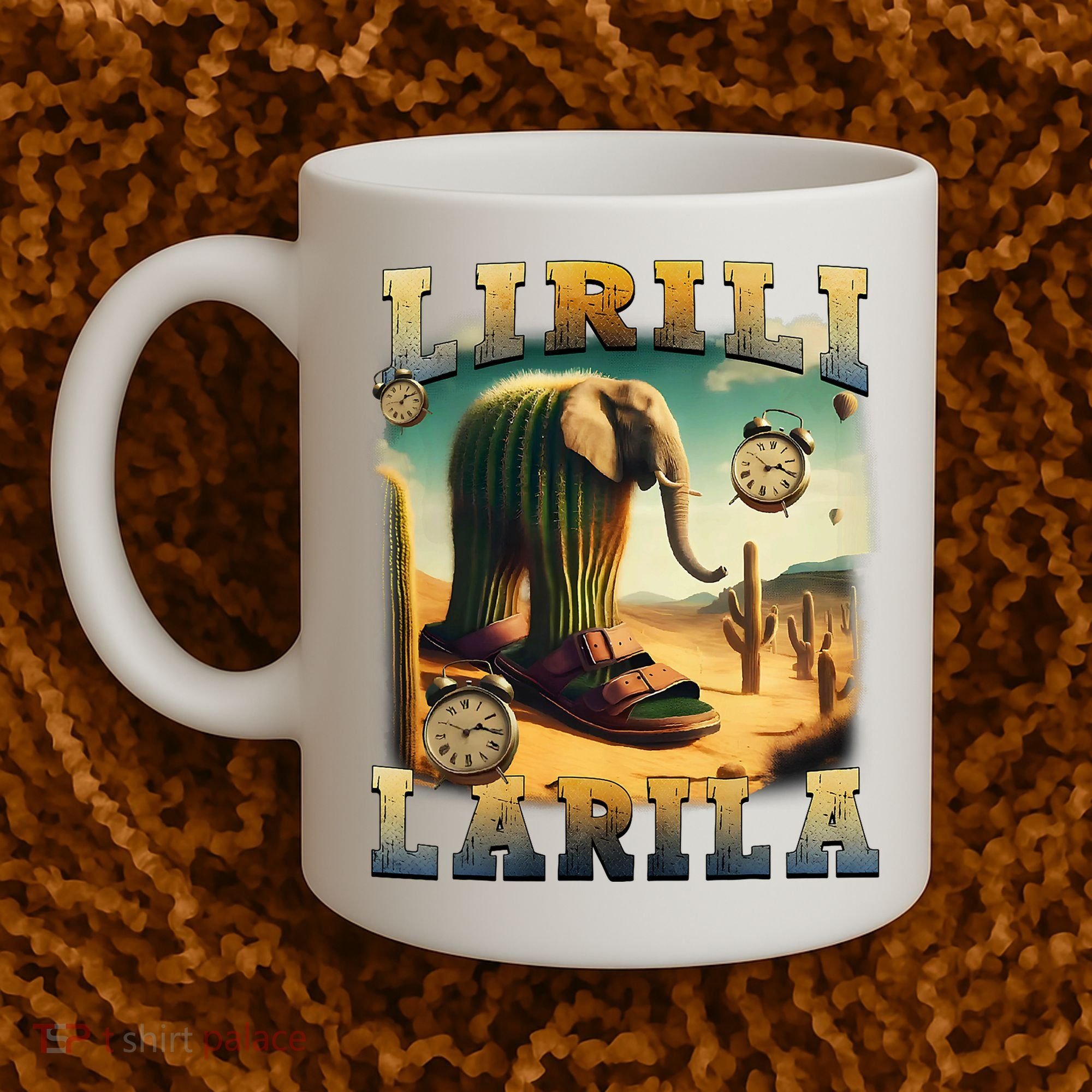 Lirili Larila Funny Italian Brainrot Meme Cactus Elephant  Coffee Mug
