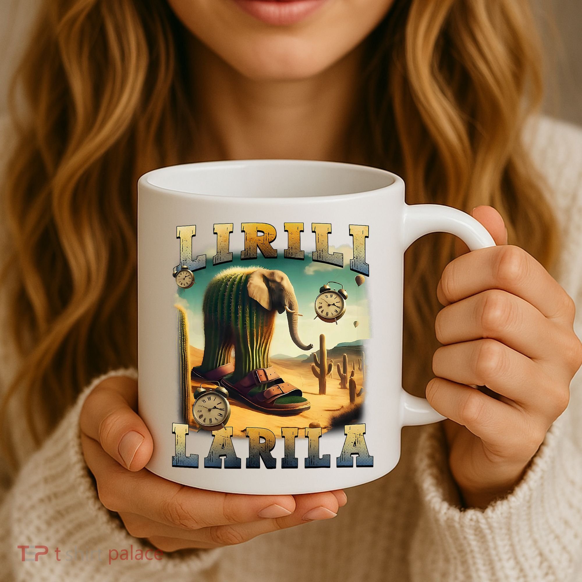 Lirili Larila Funny Italian Brainrot Meme Cactus Elephant  Coffee Mug