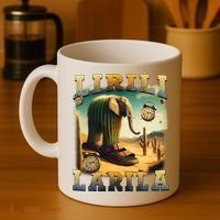 Lirili Larila Funny Italian Brainrot Meme Cactus Elephant  Coffee Mug thumb 4