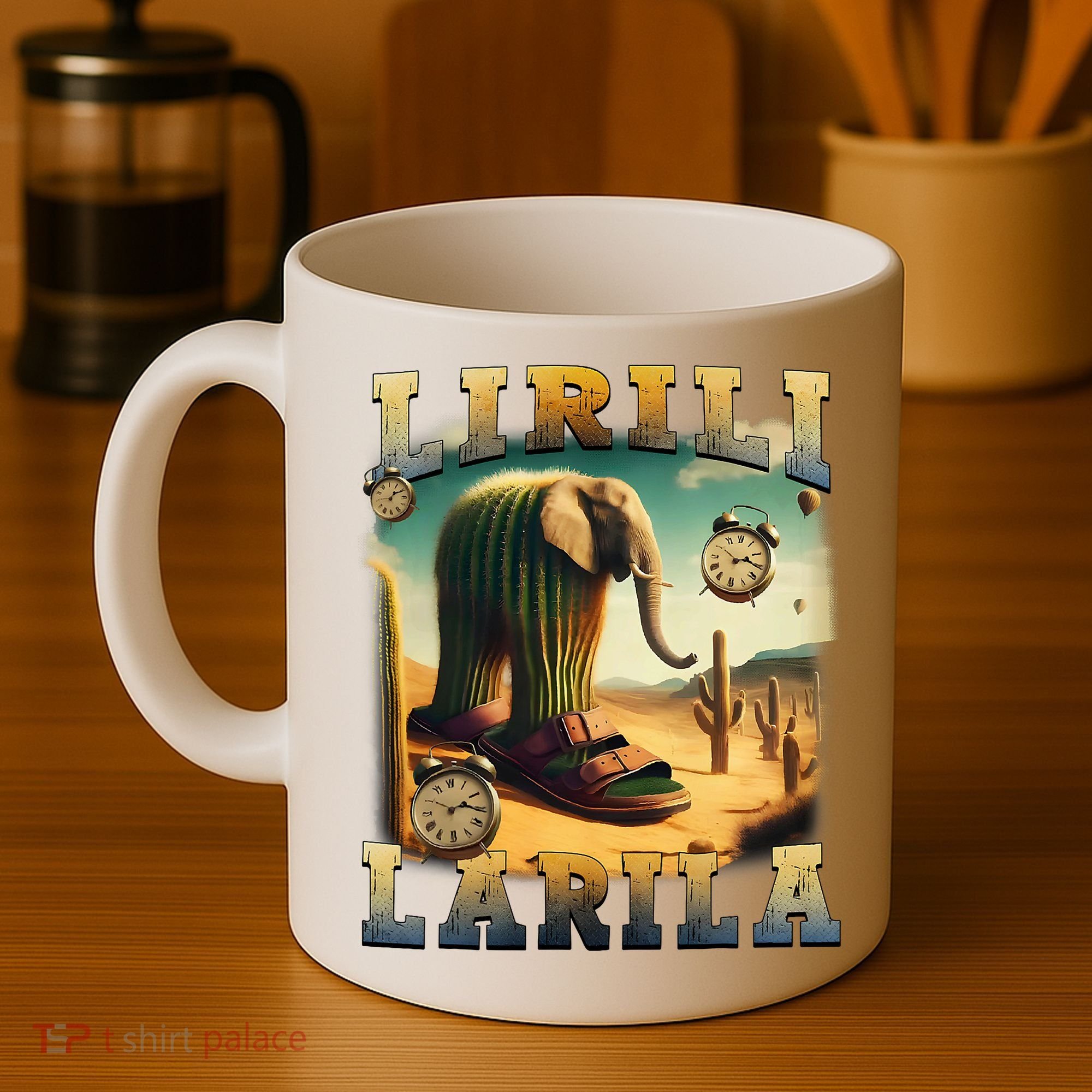 Lirili Larila Funny Italian Brainrot Meme Cactus Elephant  Coffee Mug