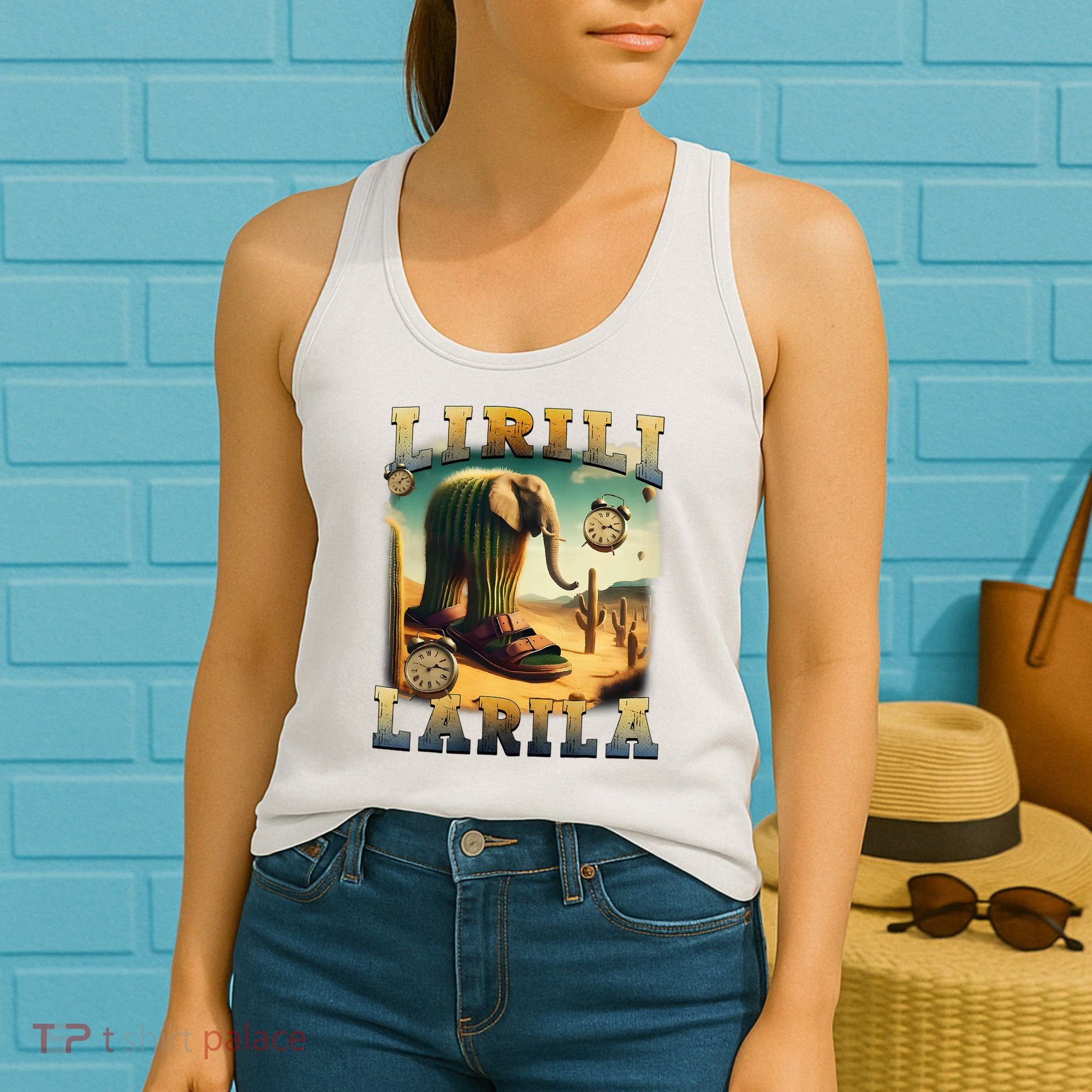 Lirili Larila Funny Italian Brainrot Meme Cactus Elephant  Women's Tank Top
