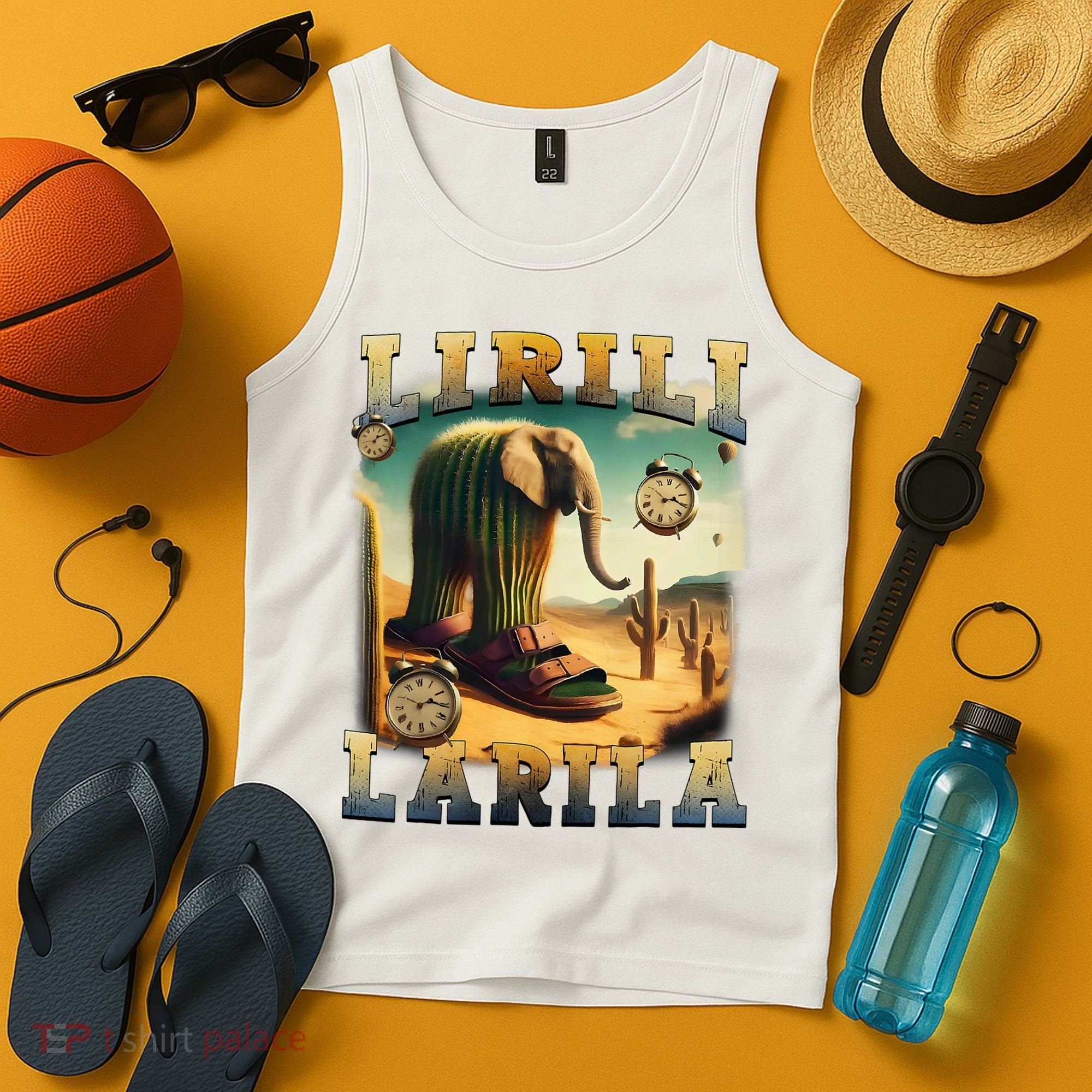 Lirili Larila Funny Italian Brainrot Meme Cactus Elephant  Tank Top