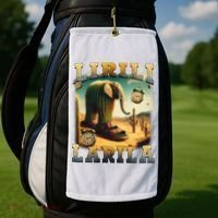 Lirili Larila Funny Italian Brainrot Meme Cactus Elephant  Golf Towel thumb 2