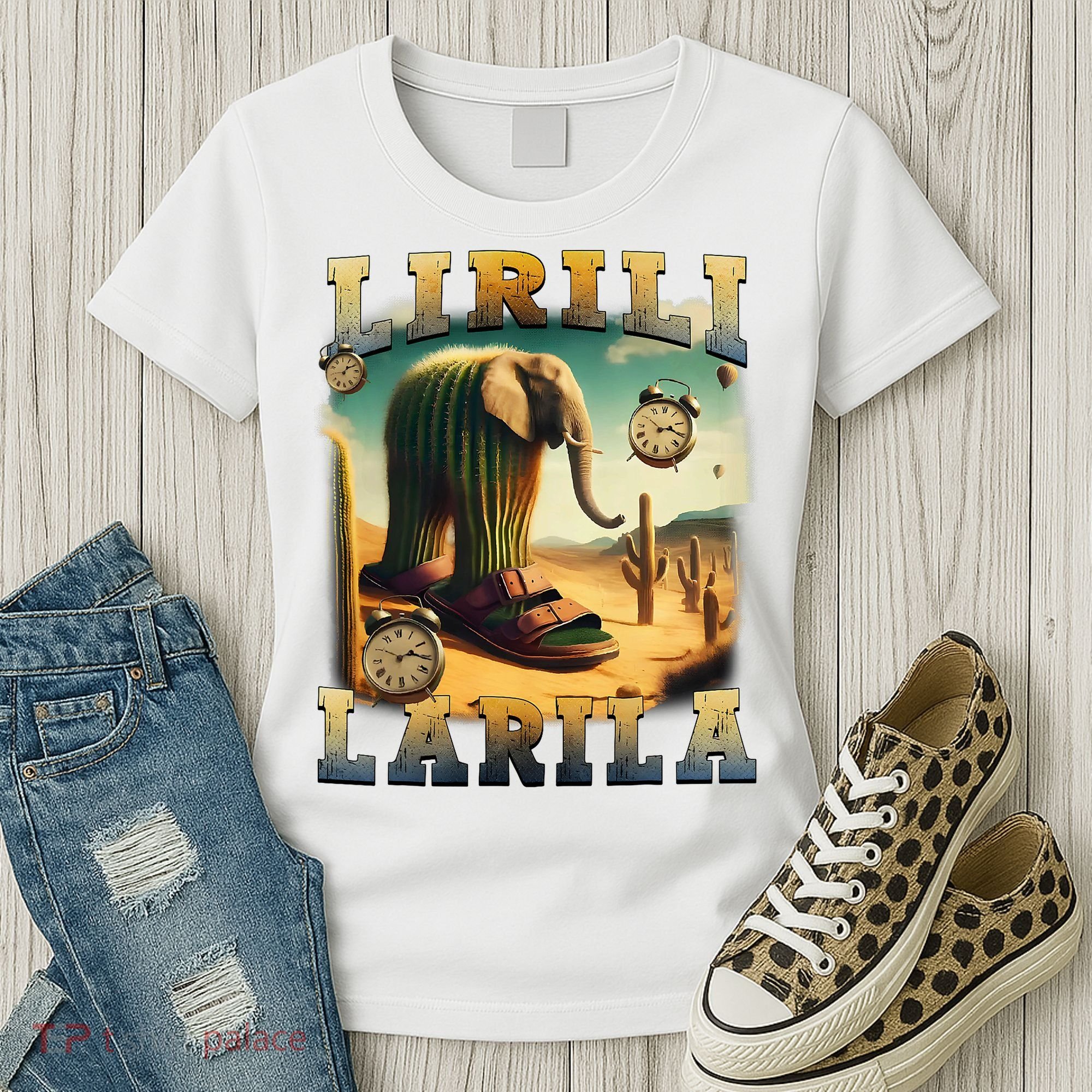 Lirili Larila Funny Italian Brainrot Meme Cactus Elephant  Women's T-Shirt