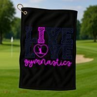 Live Love Gymnastics Golf Towel thumb 1