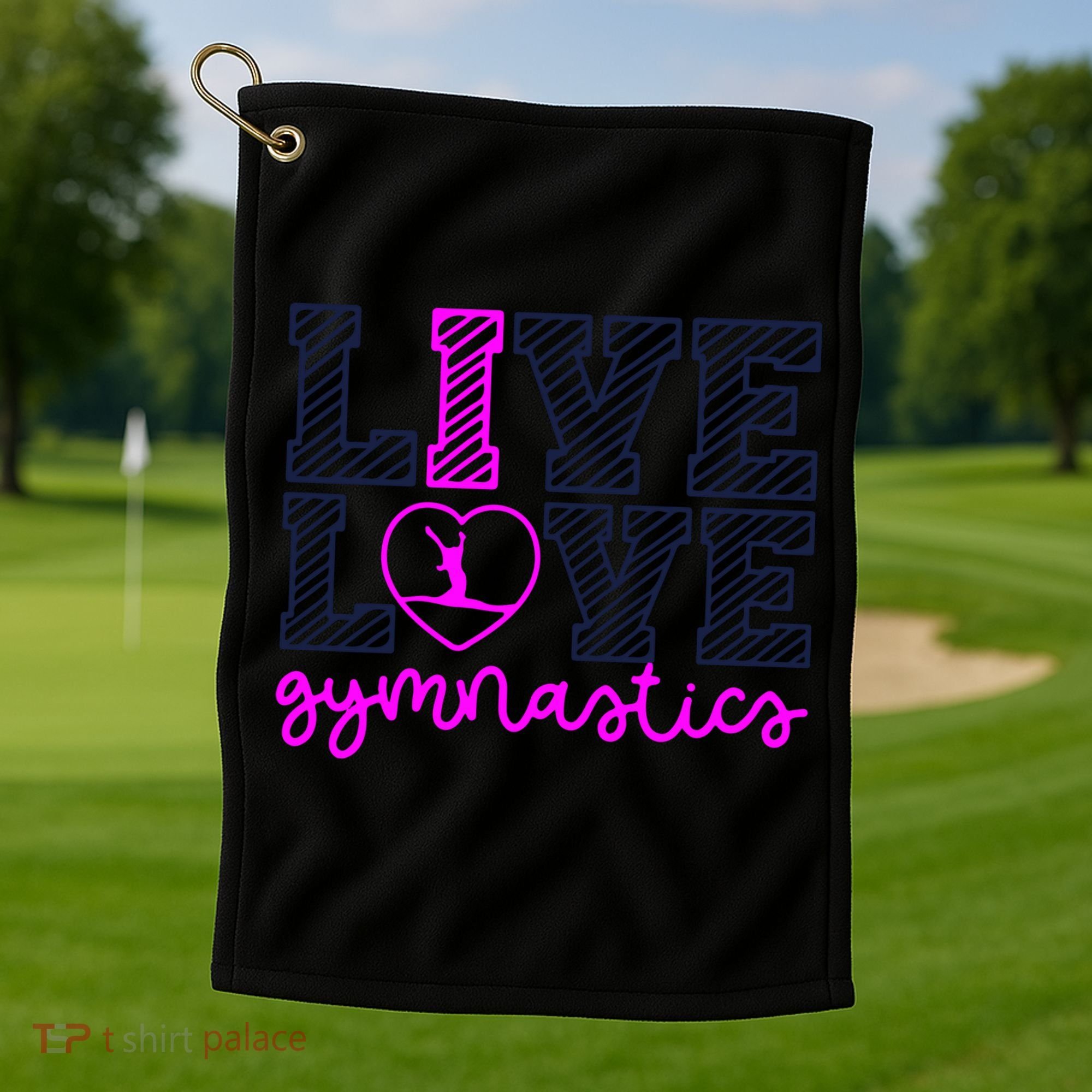 Live Love Gymnastics Golf Towel