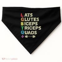 Lgbtq Lats Glutes Biceps Triceps Quads Weightlifting USA-Made Doggie Bandana thumb 0
