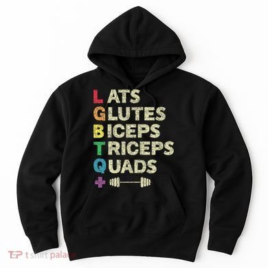 Lgbtq Lats Glutes Biceps Triceps Quads Weightlifting Hoodie