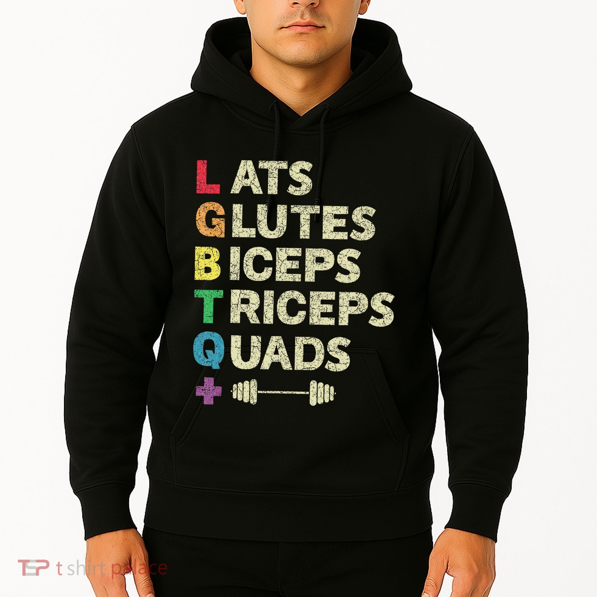 Lgbtq Lats Glutes Biceps Triceps Quads Weightlifting Hoodie