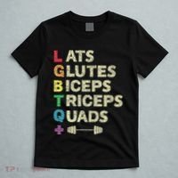 Lgbtq Lats Glutes Biceps Triceps Quads Weightlifting T-Shirt thumb 5