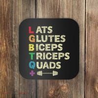 Lgbtq Lats Glutes Biceps Triceps Quads Weightlifting Coaster thumb 0