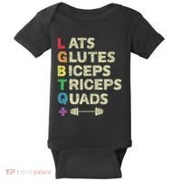 Lgbtq Lats Glutes Biceps Triceps Quads Weightlifting Baby Bodysuit thumb 0