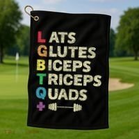 Lgbtq Lats Glutes Biceps Triceps Quads Weightlifting Golf Towel thumb 1