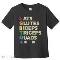 Lgbtq Lats Glutes Biceps Triceps Quads Weightlifting Toddler T-Shirt thumb 0
