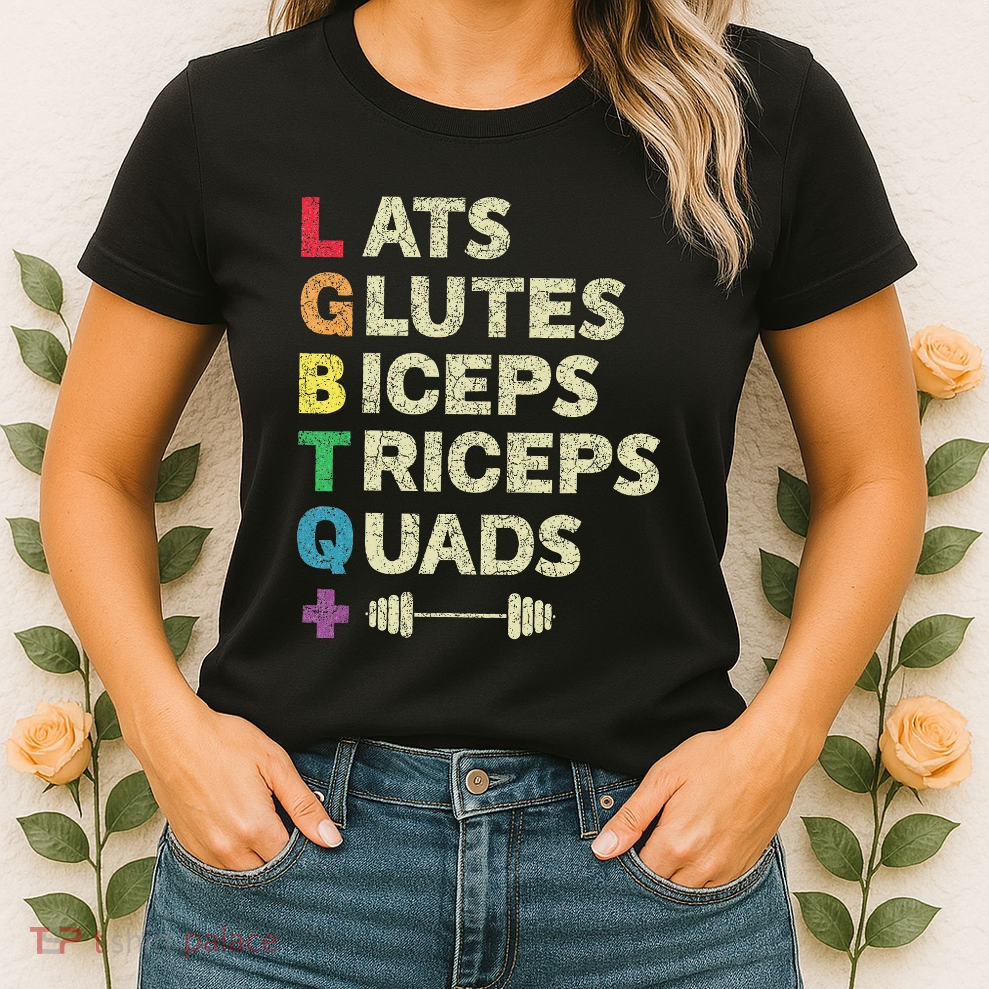 Lgbtq Lats Glutes Biceps Triceps Quads Weightlifting Women's T-Shirt