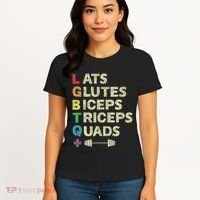 Lgbtq Lats Glutes Biceps Triceps Quads Weightlifting Women's T-Shirt thumb 4