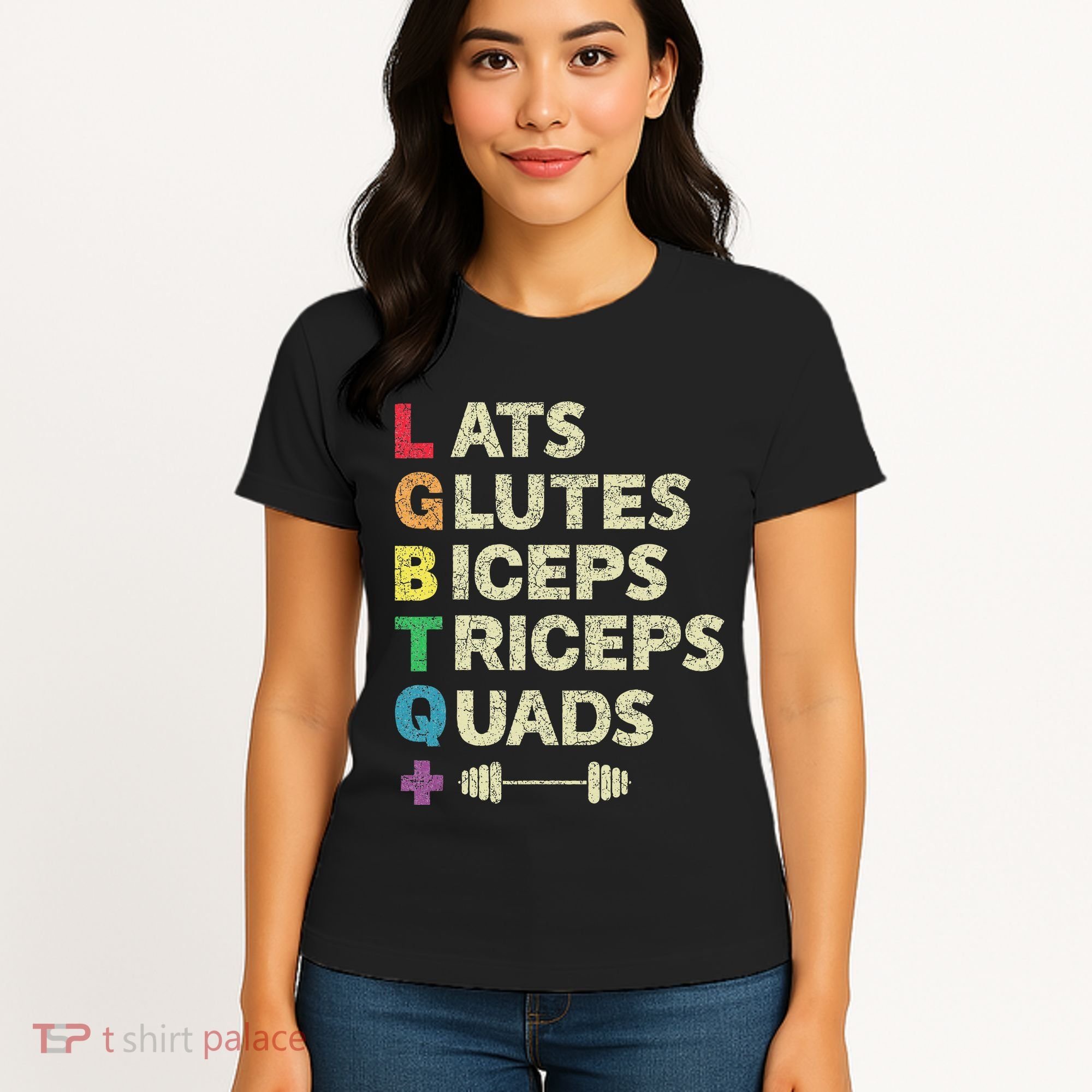 Lgbtq Lats Glutes Biceps Triceps Quads Weightlifting Women's T-Shirt