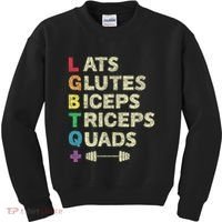 Lgbtq Lats Glutes Biceps Triceps Quads Weightlifting Kids Sweatshirt thumb 0