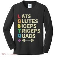 Lgbtq Lats Glutes Biceps Triceps Quads Weightlifting Kids Long Sleeve Shirt thumb 0