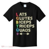 Lgbtq Lats Glutes Biceps Triceps Quads Weightlifting Kids T-Shirt thumb 0