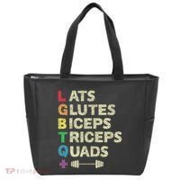 Lgbtq Lats Glutes Biceps Triceps Quads Weightlifting Tote Bag thumb 0