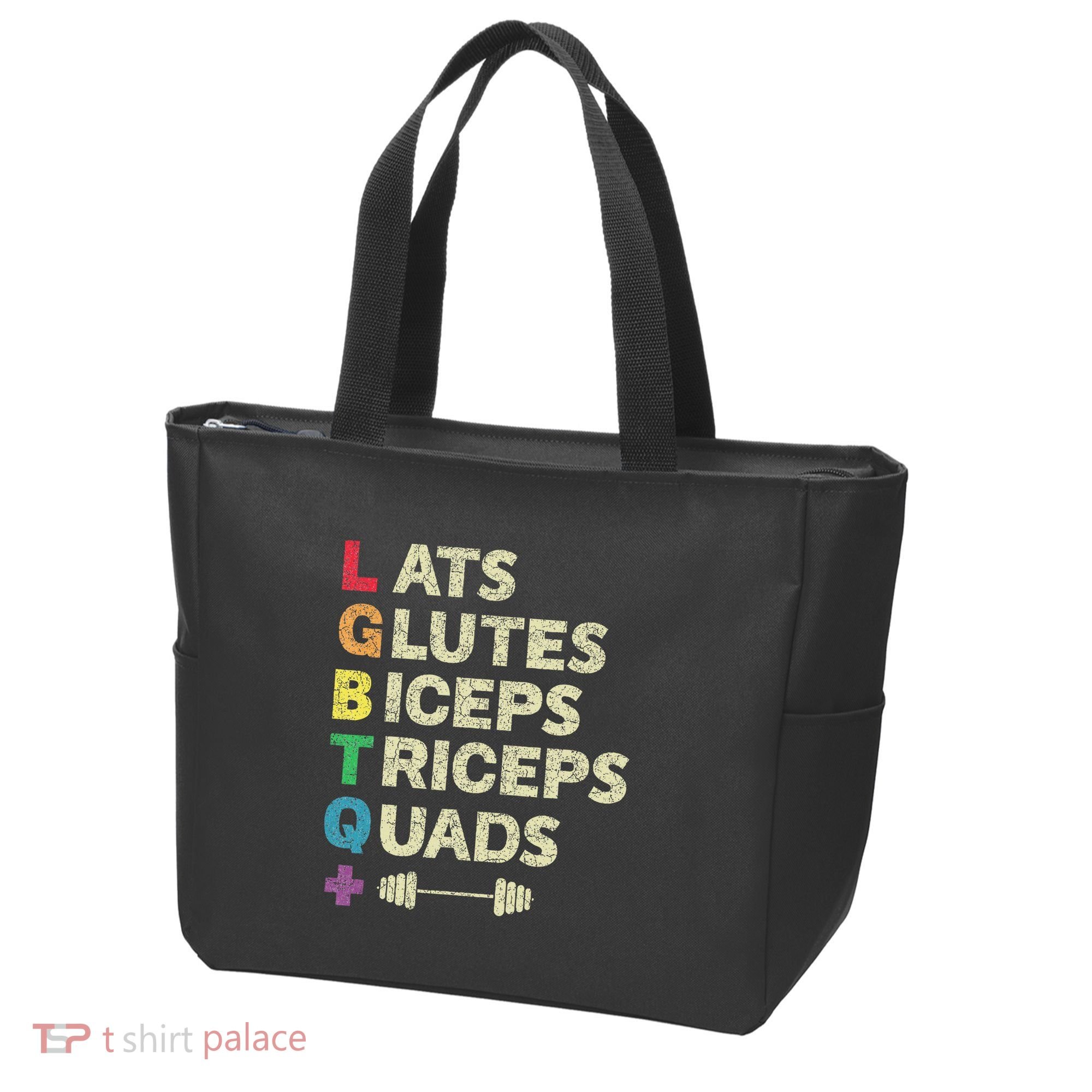Lgbtq Lats Glutes Biceps Triceps Quads Weightlifting Tote Bag