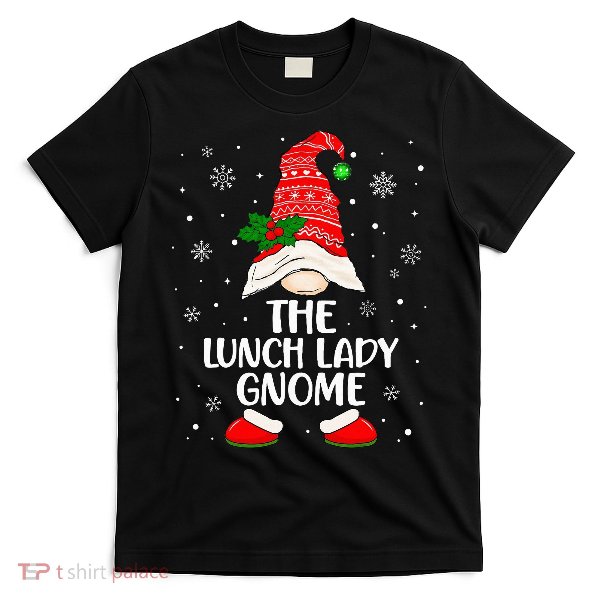 Lunch Lady Gnome Funny School Cafeteria Worker Christmas T-Shirt