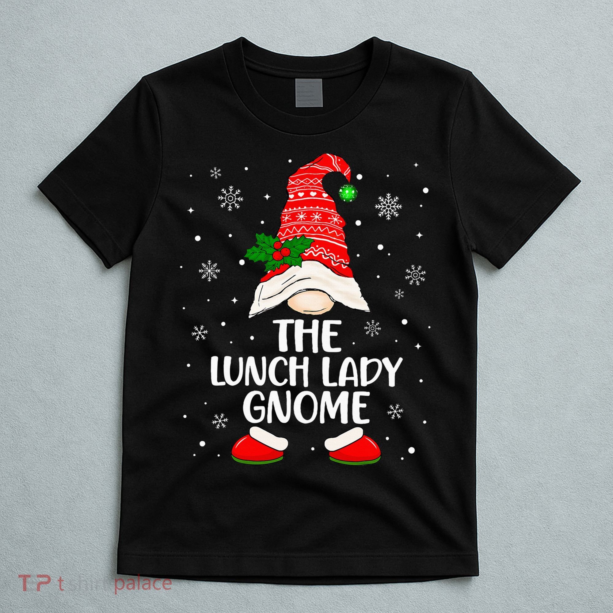 Lunch Lady Gnome Funny School Cafeteria Worker Christmas T-Shirt